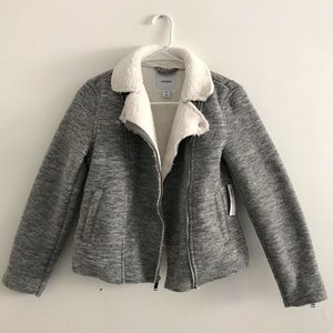 Grey faux sherpa jacket